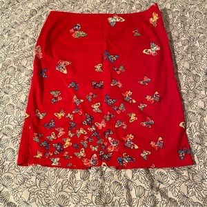 Krizia Jeans made in Italy red midi skirt